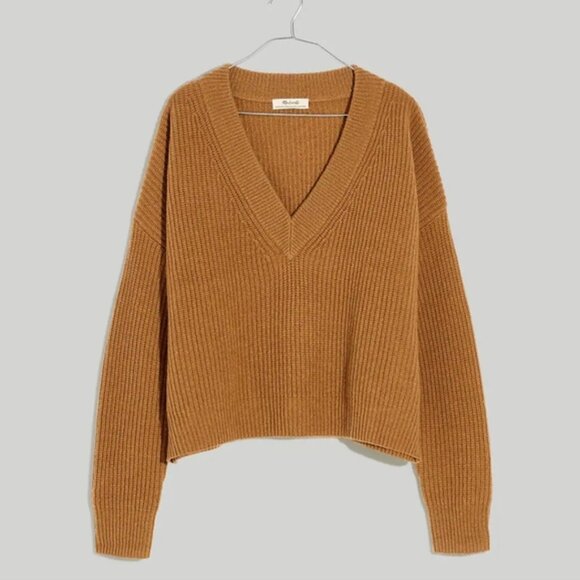 Madewell "(Re)sourced Cashmere V-Neck Pullover Sweater" - Picture 1 of 6